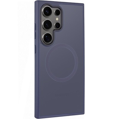 TPU+PC чохол Metal Buttons with MagSafe Colorful для Samsung Galaxy S25 Ultra Синій / Navy Blue