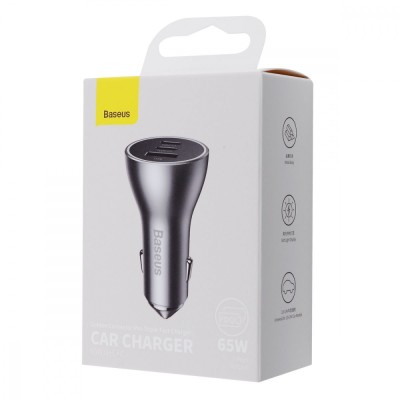 АЗП Baseus Golden Contactor Pro Triple Fast Charger Car Charger 65W U+C+C (CGJP010013) Dark Gray АЗП Baseus Golden Contactor Pro Triple Fast Charger Car Charger 65W U+C+C (CGJP010013) Dark Gray