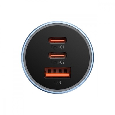 АЗП Baseus Golden Contactor Pro Triple Fast Charger Car Charger 65W U+C+C (CGJP010013) Dark Gray АЗП Baseus Golden Contactor Pro Triple Fast Charger Car Charger 65W U+C+C (CGJP010013) Dark Gray