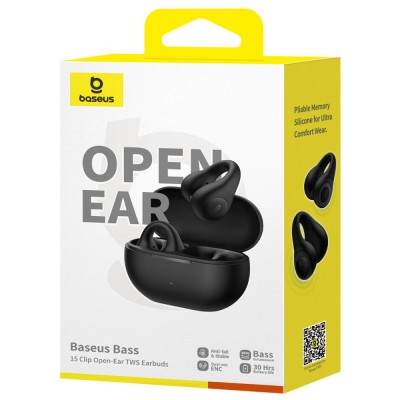 Бездротові навушники Baseus Bass 15 Clip Open-Ear TWS (A00079500113-00) black