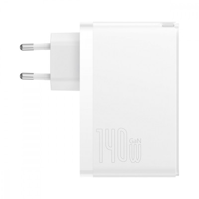 Зарядний Пристрій Baseus GaN5 Pro 140W (2 x Type-C + USB) + Кабель Type-C + Type-C 240W 1m (CCGP100202) white