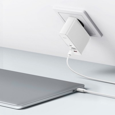 Зарядний Пристрій Baseus GaN5 Pro 140W (2 x Type-C + USB) + Кабель Type-C + Type-C 240W 1m (CCGP100202) white