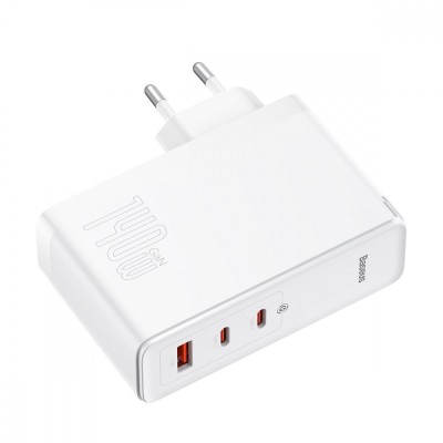 Зарядний Пристрій Baseus GaN5 Pro 140W (2 x Type-C + USB) + Кабель Type-C + Type-C 240W 1m (CCGP100202) white