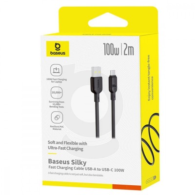 Кабель Baseus Silky Series Type-C 100W (2m) (P10377703113-01) black