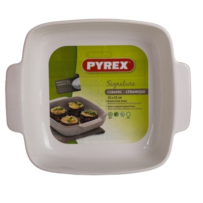Форма с/к PYREX SIGNATURE 22х22 см /для запікання/квадр/керам/сірий (SG22SR4/7646)