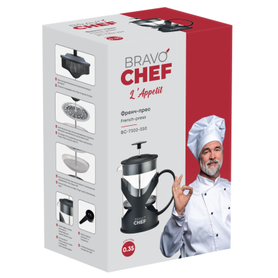 Френч-прес BRAVO CHEF L"Appetit 0.35 л чорний (BC-7302-350)