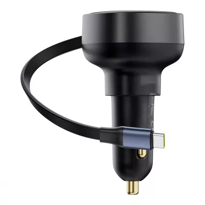АЗП Baseus Enjoyment Pro Car Charger C+Retractable Type-C Cable 60W (C00057802111-01) black
