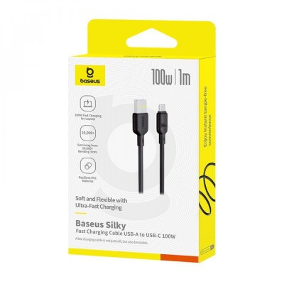 Кабель Baseus Silky Series Fast Charging Type-C 100W (1m) (P10377703113-000) black