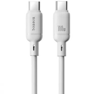 Кабель Baseus Silky Series Fast Charging Type-C to Type-C 100W (1m) (P10377704213-00) white