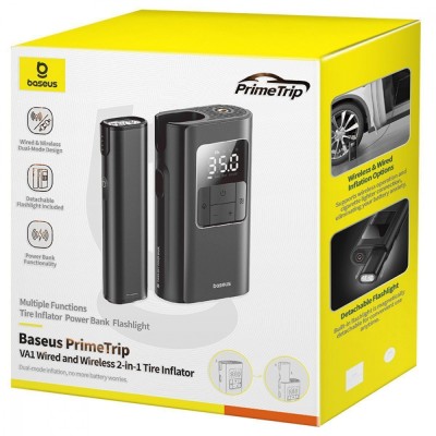 Портативний Міні Насос Baseus PrimeTrip VA1 2-in-1 (C11169001121-00) black Портативний Міні Насос Baseus PrimeTrip VA1 2-in-1 (C11169001121-00) black