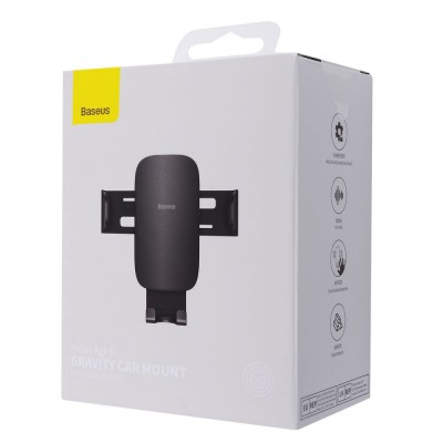 Автомобільний тримач Baseus Metal Age 2 Gravity Air Outlet Car Mount (SUJS000012) Silver
