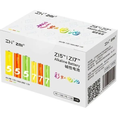 Батарейка ZMI Rainbow AA/AAA Alkaline (LR24) 24шт/бл