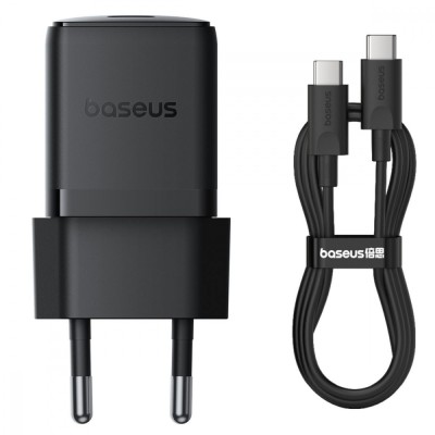 Зарядний Пристрій Baseus Palm Fast Charger Type-C 30W (With Cable Type-C to Type-C 60W 1m) (P10111605113-01) Black