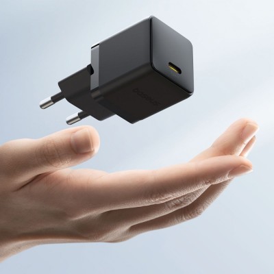 Зарядний Пристрій Baseus Palm Fast Charger Type-C 30W (With Cable Type-C to Type-C 60W 1m) (P10111605113-01) Black