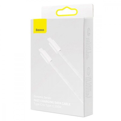Кабель Baseus Dynamic Series Fast Charging Type-C to Type-C 100W (2m) (CALD000302) white