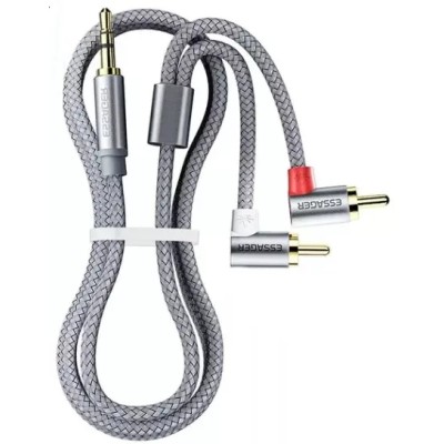 Кабель ESSAGER Monster Elbow RCA Audio Cable Jack 3.5 To 2 RCA Cable 3.5mm 3.5mm Jack To 2RCA Male Splitter Aux Cable 5M (EYPWT-
