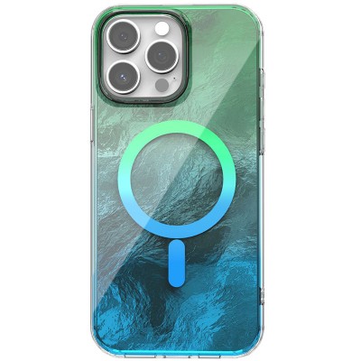Чохол TPU Shiny Mountain (MagFit) для Apple iPhone 12 Pro / 12 (6.1") Green / Blue