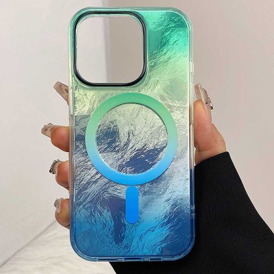 Чохол TPU Shiny Mountain (MagFit) для Apple iPhone 12 Pro / 12 (6.1") Green / Blue