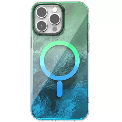 Чохол TPU Shiny Mountain (MagFit) для Apple iPhone 14 Pro (6.1") Green / Blue