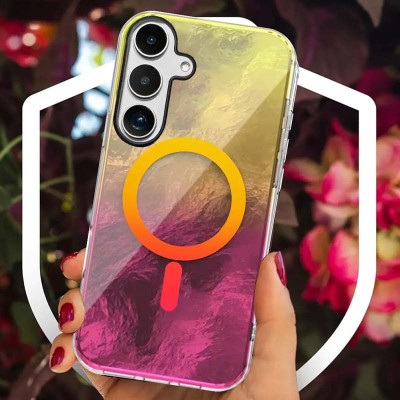 Чохол TPU Shiny Mountain (MagFit) для Samsung Galaxy S23 FE Yellow / Pink