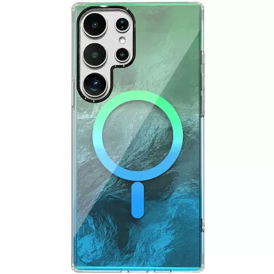 Чохол TPU Shiny Mountain (MagFit) для Samsung Galaxy S24 Ultra Green / Blue