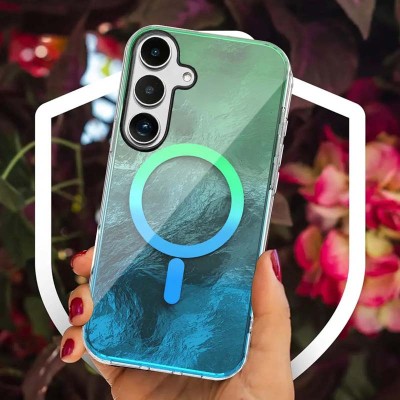 Чохол TPU Shiny Mountain (MagFit) для Samsung Galaxy S25 Green / Blue Чохол TPU Shiny Mountain (MagFit) для Samsung Galaxy S25 Green / Blue