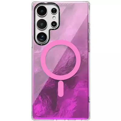 Чохол TPU Shiny Mountain (MagFit) для Samsung Galaxy S25 Ultra Pink