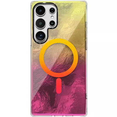 Чохол TPU Shiny Mountain (MagFit) для Samsung Galaxy S25 Ultra Yellow / Pink