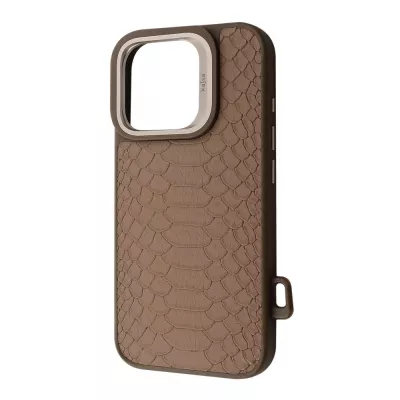 Чохол Kajsa Snake Pattern with Magnetic Ring iPhone 16 Pro desert titanium
