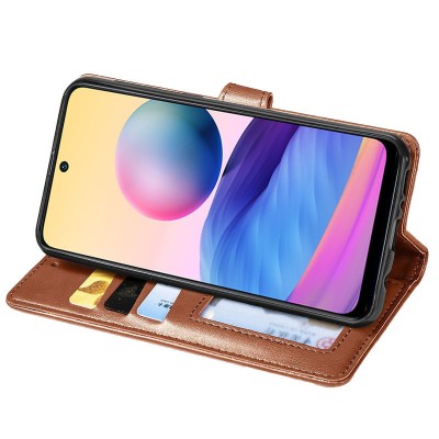 Шкіряний чохол-книжка GETMAN Gallant (PU) для Xiaomi Redmi Note 14 4G (Europe version) Коричневий
