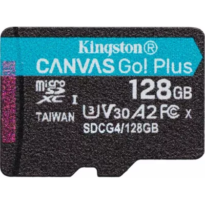 Карта пам'яті Kingston MicroSDXC 128GB Canvas Go Plus Gen4 200MB/s A2 U3 V30 (SDCG4/128GBSP)