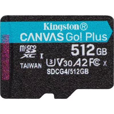 Карта пам'яті Kingston MicroSDXC 512GB Canvas Go Plus Gen4 200MB/s A2 U3 V30 (SDCG4/512GBSP)