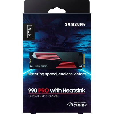Твердотільний запам’ятовувальний пристрій накопичувач (SSD) G4 M.2 NVME 4TB W/HS 990 PRO MZ-V9P4T0CW SAMSUNG
