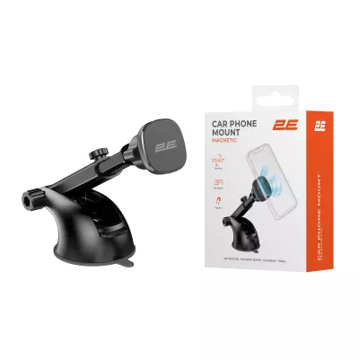 Автомобільний тримач смартфона 2Е Magnetic, чорний (2E-WCQ01-11)