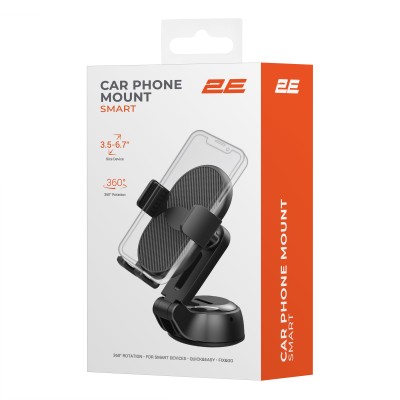 Автомобільний тримач смартфона 2Е Smart 3.5-6.7", чорний (2E-WCQ01-14)