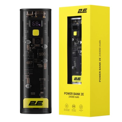 Акумулятор портативний літій-іонний Power Bank 2E Сrystal 24000мА·год, 100Вт (2E-PB7200PD)
