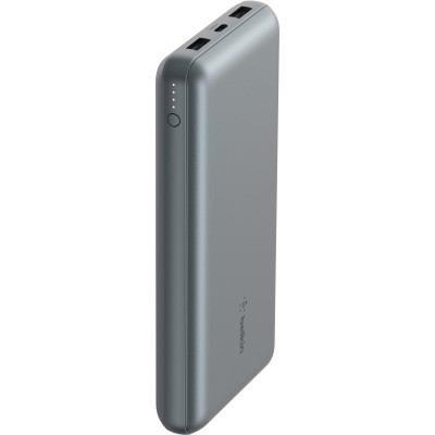 Акумулятор портативний літій-іонний Power Bank Belkin 10000мА·год, 15Вт, 2хUSB-A/USB-C, cірий (BPB011BTGY)