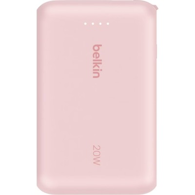 Акумулятор портативний літій-іонний Power Bank Belkin 10000мА·год, 20Вт, з інтегрованим кабелем USB-C, рожевий (BPB021HQPK)