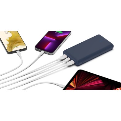 Акумулятор портативний літій-іонний Power Bank Belkin 20000мА·год, 15Вт, 2хUSB-A/USB-C, блакитний (BPB012BTBL)