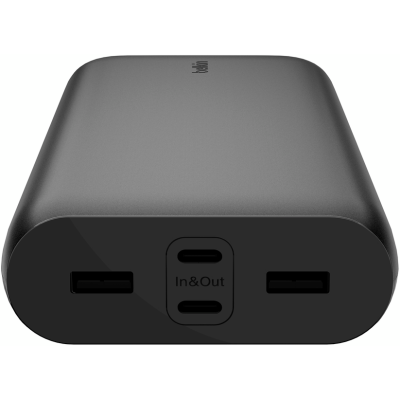 Акумулятор портативний літій-іонний Power Bank Belkin 26000мА·год, 32Вт, USB-A/USB-C PD PPS, чорний
