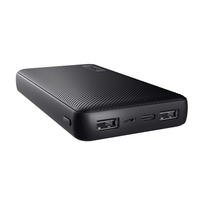 Акумулятор портативний літій-іонний power bank Trust Primo ECO, 20000мА·год, 2хUSB-A/USB-C, 15W, чорний