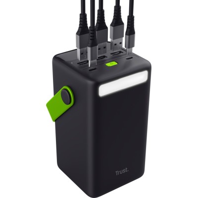 Акумулятор портативний літій-іонний power bank Trust Redoh XXL, 50000мА·год, 3хUSB-A/USB-C, 20W, чорний