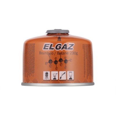 Балон-картридж газовий EL GAZ ELG-300, бутан 230г, для газових пальників, з двошаровим клапаном, одноразовий