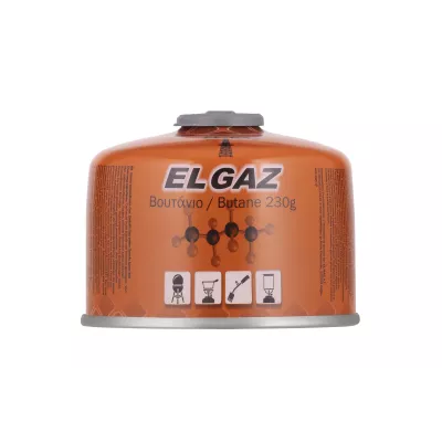 Балон-картридж газовий EL GAZ ELG-300, бутан 230г, для газових пальників, з двошаровим клапаном, одноразовий
