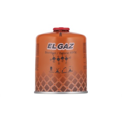 Балон-картридж газовий EL GAZ ELG-400, бутан 450г, для газових пальників, з двошаровим клапаном, одноразовий