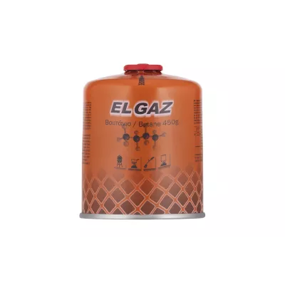 Балон-картридж газовий EL GAZ ELG-400, бутан 450г, для газових пальників, з двошаровим клапаном, одноразовий