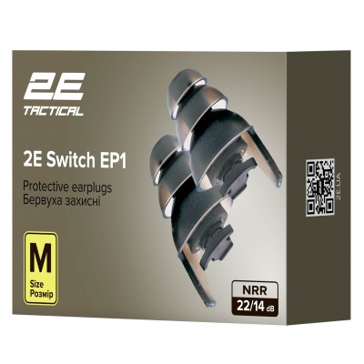 Бервуха захисні 2E Switch EP1 Black з перемикачем, розмір M, NRR 22/14 dB, пасивні