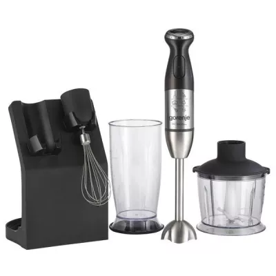 Блендер Gorenje заглибний 800Вт, 5в1, чаша-500мл, подрібнювач, чорний (HBC807QB)