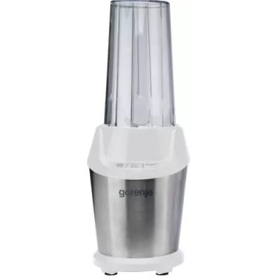 Блендер Gorenje стаціонарний 1000Вт, чаша-750мл, подрібнювач, білий-нерж (BN1000E)