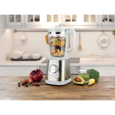 Блендер Gorenje стаціонарний 1400Вт, чаша-1750мл, скло, білий (B1400E)